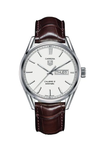 TAG Heuer Carrera Calibre 5 Day Date Stainless Steel / Silver / Alligator